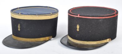 TWO VINTAGE FRENCH POLICE UNIFORM KEPIS / KEPI