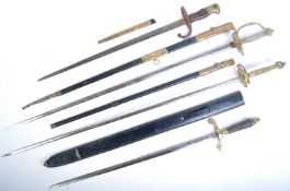 COLLECTION OF X4 19TH CENTURY ANTIQUE SWORDS AND BAYONET