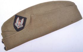 BRITISH ARMY WWII INTEREST - FORAGE / SIDE CAP WITH SAS BADGE
