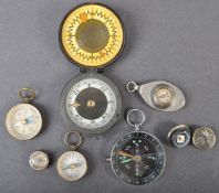 COLLECTION OF WWII SECOND WORLD WAR AND LATER MINIATURE COMPASSES