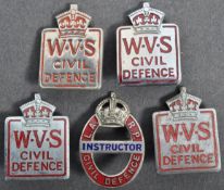 COLLECTION OF VINTAGE WWII RELATED WVS CIVIL DEFENCE BADGES