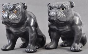 PAIR OF 1940S BRITISH MADE ' CHURCHILL ' RELATED BULLDOG STATUES