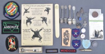 COLLECTION OF ASSORTED RIFLE CLUB MEDALS, PATCHES & AWARDS
