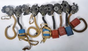 LARGE COLLECTION OF BRITISH MK3 RESPIRATOR GAS MASKS