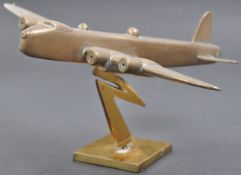 WWII SECOND WORLD WAR BRASS SHORT STIRLING BOMBER DESKTOP MODEL