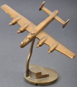 WWII SECOND WORLD WAR LANCASTER BOMBER BRASS STATUE