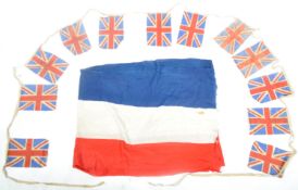 COLLECTION OF ORIGINAL WWII VE DAY CELEBRATION BUNTING / FLAGS
