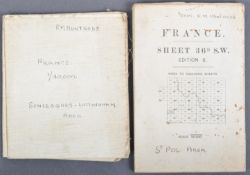 TWO ORIGINAL WWI FIRST WORLD WAR PERIOD MAPS - CAPTAIN HUNTRODS