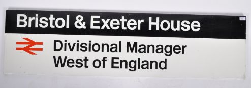 RAILWAYANA - LOCAL INTEREST - BRISTOL & EXETER HOUSE RAIL SIGN