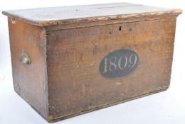 ANTIQUE 19TH CENTURY PENINSULAR WAR PERIOD OAK CHEST