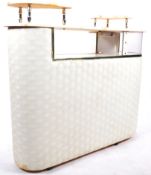 RETRO VINTAGE 'L' SHAPED COCKTAIL DRINKS BAR ON CASTORS