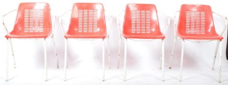 HENRI JULIA SA - BETHUNE - SET OF EIGHT TUBULAR STACKING CHAIRS