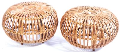 FRANCO ALBINI PAIR OF WICKER LOBSTER POT STOOLS