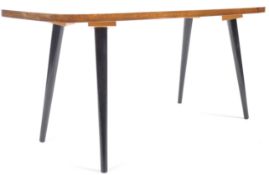 MID CENTURY RETRO WALNUT COFFEE TABLE ON EBONISED