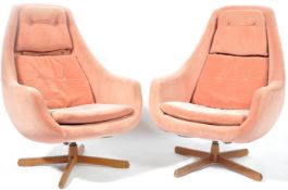GIMSON & SLATER - PIROUETTE - PAIR OF PINK SWIVEL EGG CHAIRS