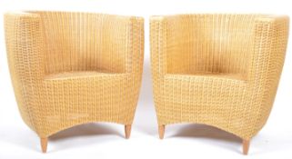 BELIEVED HEALS OF LONDON PAIR OF WICKER TUB CHAIRS