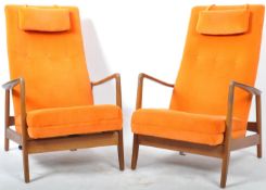 GIO PONTI - CASSINA - MODEL 829 - PAIR OF RECLINING ARMCHAIRS