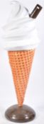 CONTEMPORARY ADVERTISING FIBREGLASS MODEL OF AN ICE CREAM CONE