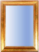 CONTEMPORARY GILT CUSHION FRAMED HANGING MIRROR