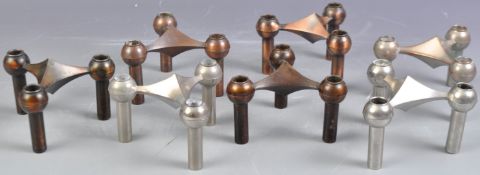 FRITZ NAGEL & CEASAR STOFFI - GROUP OF SEVEN MODULAR CANDLE HOLDERS