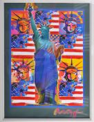 PETER MAX - GOD BLESS AMERICA WITH FIVE LIBERTIES