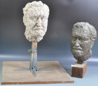 PAIR OF 20TH CENTURY BRITISH MODERN ART SCULPTURAL BUSTS