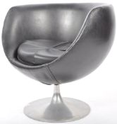 GIMSON & SLATER GLOBUS LEATHER TUB CHAIR ON STEEL