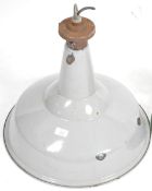 COLLECTION OF THREE VINTAGE ENAMEL PENDANT SHADES