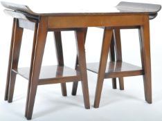 VINTAGE WALNUT VENEER NEST OF THREE NESTING TABLES