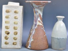 GROUP OF THREE STUDIO POTTERY VASE INCLUDING PATTY ELWOOD