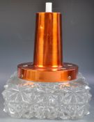 RETRO COPPER AND GLASS ICE CEILING LIGHT PENDANT