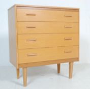 LATE 20TH CENTURY VINTAGE RETRO LIGHT OAK CHEST OF