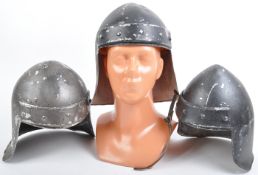 COLLECTION OF FILM PROP MEDIEVAL ENGLISH HELMETS
