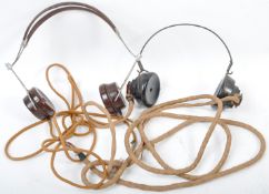 WWII SECOND WORLD WAR WIRELESS / COMMUNICATION HEADPHONES