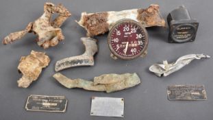 COLLECTION OF ASSORTED WWII PERIOD CRASH RELICS & GAUGES