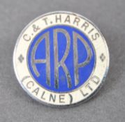 RARE ORIGINAL WWII ARP BADGE FOR C&T HARRIS OF CALNE