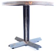 CONTEMPORARY CIRCULAR INDUSTRIAL METAL FRAMED TABLE