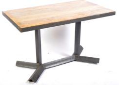 CONTEMPORARY INDUSTRIAL METAL FRAMED DINING TABLE