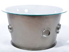 BESPOKE GLASS AND METAL RED ARROWS ENGINE CASING TABLE