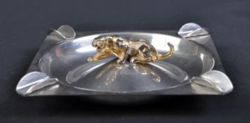 JAGUAR - VINTAGE 20TH CENTURY LEAPER MASCOT TOPPED ASHTRAY