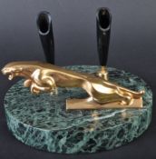 JAGUAR - 20TH CENTURY ONYX BASED DESKTOP PEN HOLDER