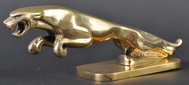 JAGUAR MASCOT - ORNAMENTAL TYPE 2 LEAPER ON BRASS BASE