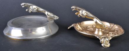 JAGUAR - TWO VINTAGE PROMOTIONAL JAGUAR LEAPER ASHTRAYS