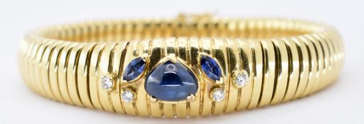 18CT GOLD SAPPHIRE AND DIAMOND BRACELET