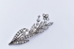 ANTIQUE GOLD AND DIAMOND SPRAY BROOCH