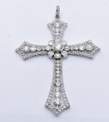 1920'S PLATINUM & DIAMOND CRUCIFIX PENDANT CROSS