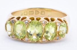 EDWARDIAN 18CT GOLD CHESTER HALLMARKED PERIDOT RING