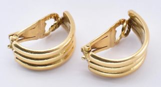 PAIR 18CT GOLD ZOLOTAS CLIP HOOP EARRINGS