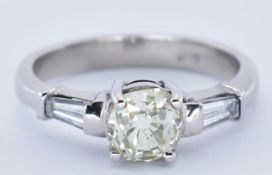 18CT WHITE GOLD AND DIAMOND SOLITAIRE RING