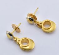 PAIR 18CT GOLD & DIAMOND EARRINGS